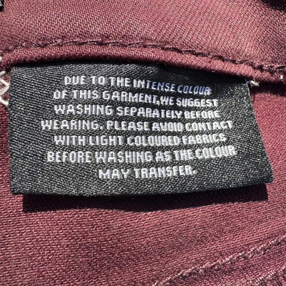Buffalo David Bitton Vale Burgundy Mid-Rise Stretch Skinny Jeans 12 Jewel Tone
